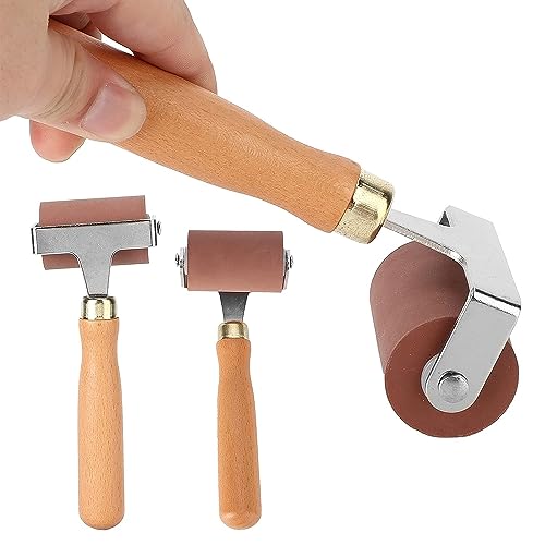 Art Ranger Deluxe Speedball Soft Rubber Brayer for Printmaking Etching Ink application,Inking Blocks or Carved Surfaces for Printmaking,Wooden Handle Roller (4 inches (10 cms)) - Image 5