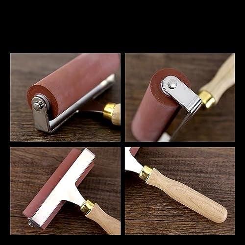 Art Ranger Deluxe Speedball Soft Rubber Brayer for Printmaking Etching Ink application,Inking Blocks or Carved Surfaces for Printmaking,Wooden Handle Roller (4 inches (10 cms)) - Image 3