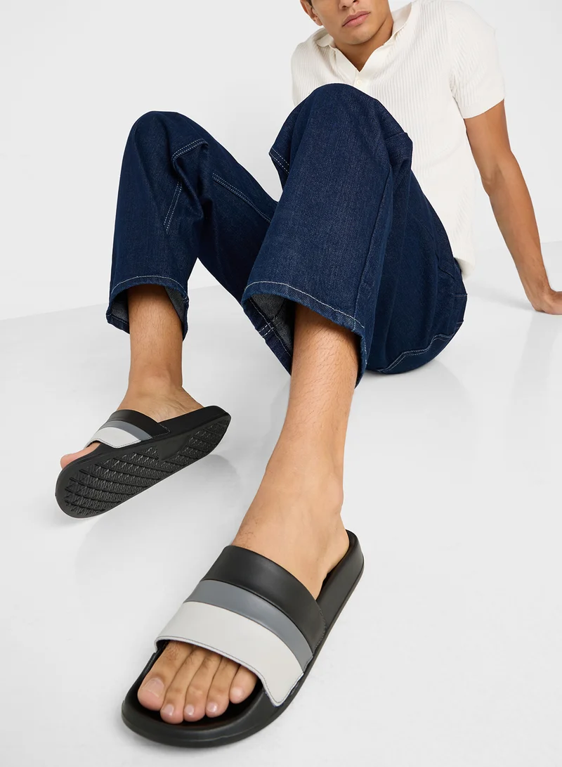 Seventy Five Color Block Casual Slides