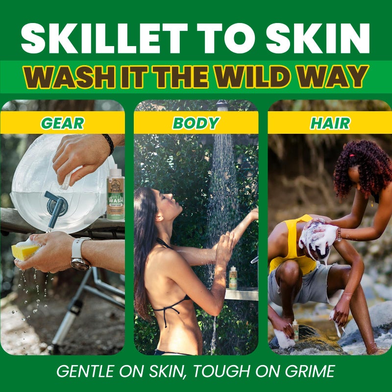Uncle Todd's Wild Wash Biodegradable Soap, Camping Soap Ideal for Dishes, Body, Hands, and Clothes - 4oz, Sage Scent - Image 4