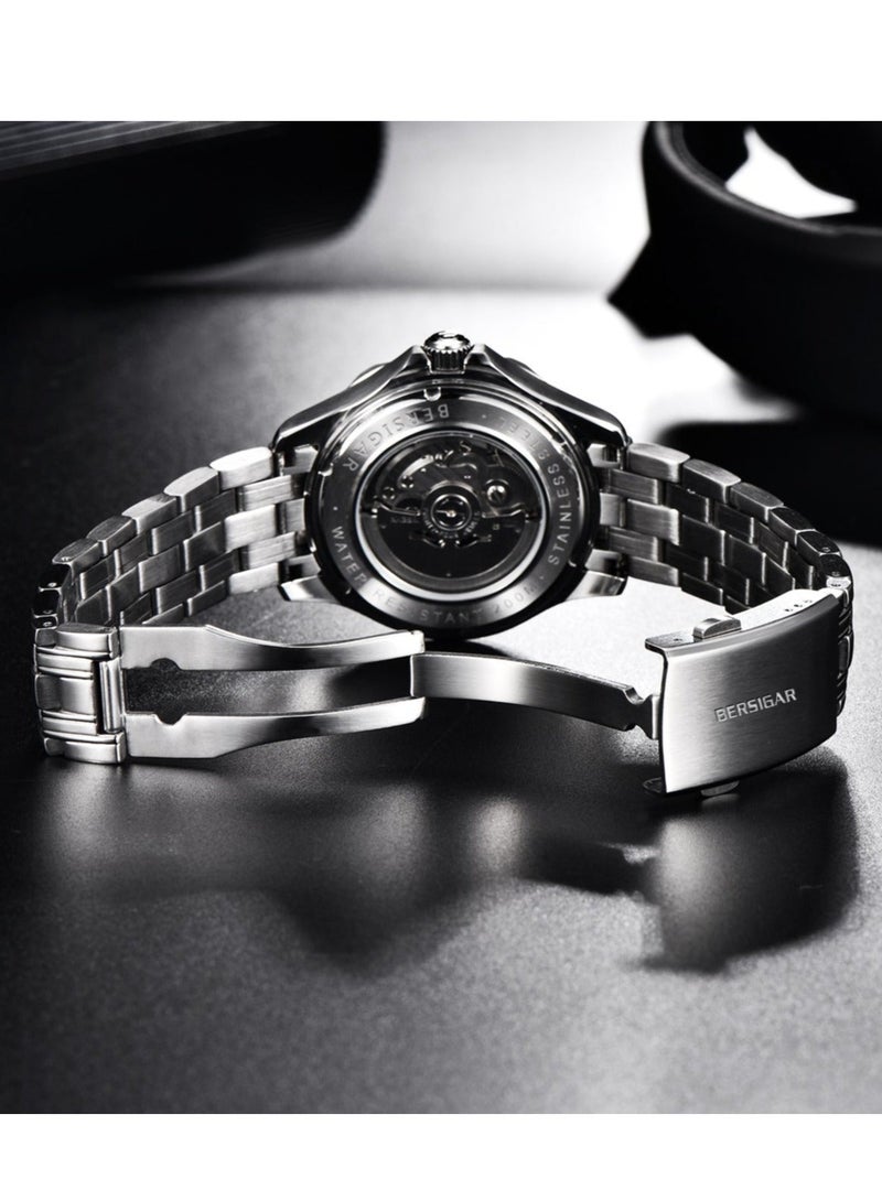 بيرسيجار ساعة Bersigar BG-1685 Ocular Luxury Design من الفولاذ المقاوم للصدأ ميكانيكية مقاومة للماء - Image 5