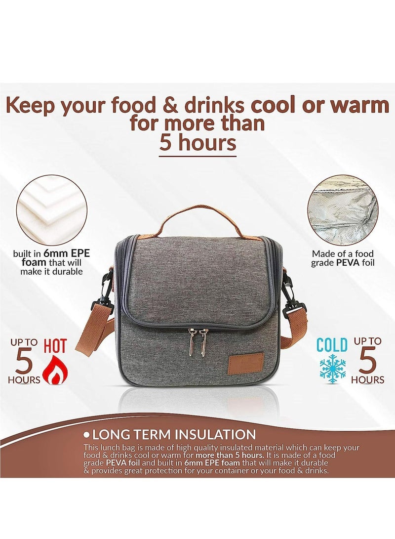 Captaintech Insulated Lunch Bag Cooler Shoulder Thermal Tote Bag for Men Women Portable Indoor Outdoor Lunch Box Bag - Image 2