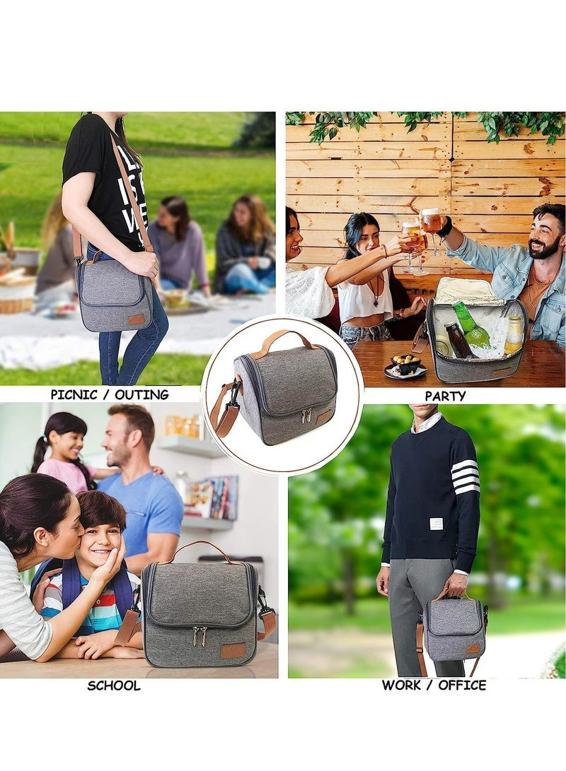 Captaintech Insulated Lunch Bag Cooler Shoulder Thermal Tote Bag for Men Women Portable Indoor Outdoor Lunch Box Bag - Image 5