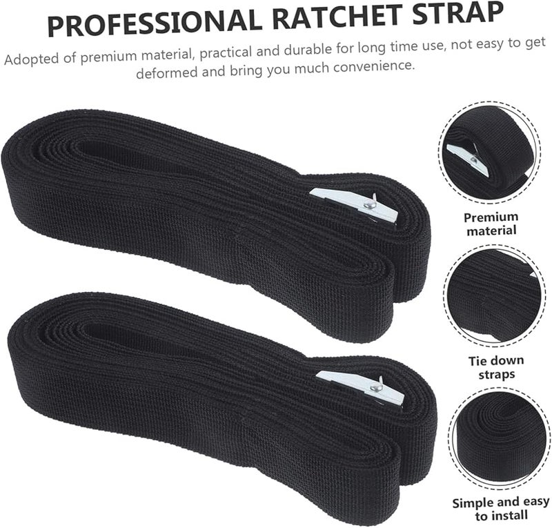 2Pcs Heavy Duty Ratchet Tie Down Straps 1 Inch x 16 Ft 3300 Lbs Capacity for Cargo - Image 4
