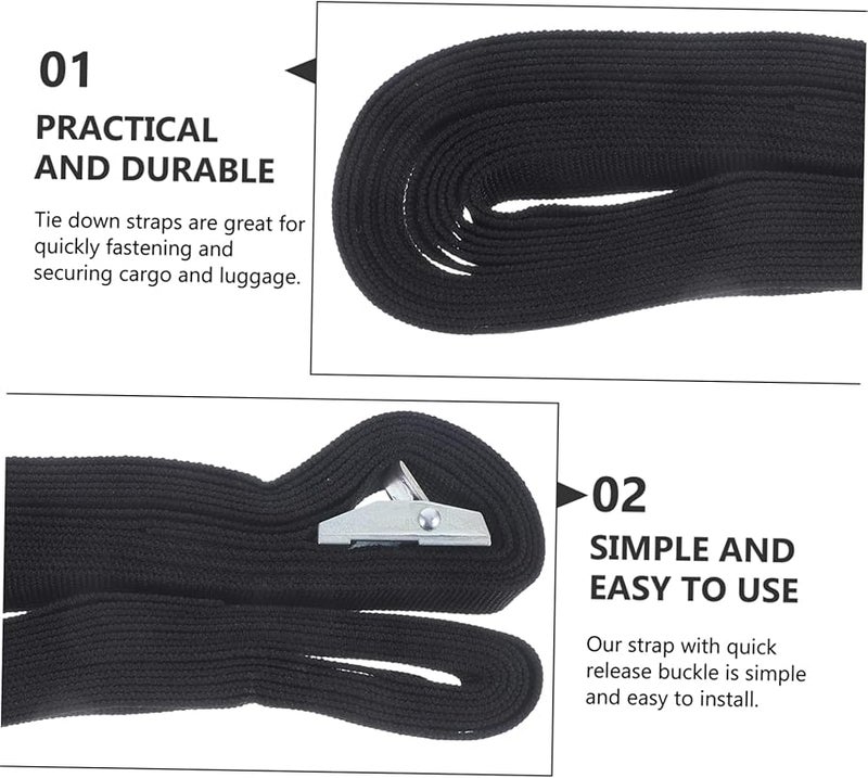 2Pcs Heavy Duty Ratchet Tie Down Straps 1 Inch x 16 Ft 3300 Lbs Capacity for Cargo - Image 3