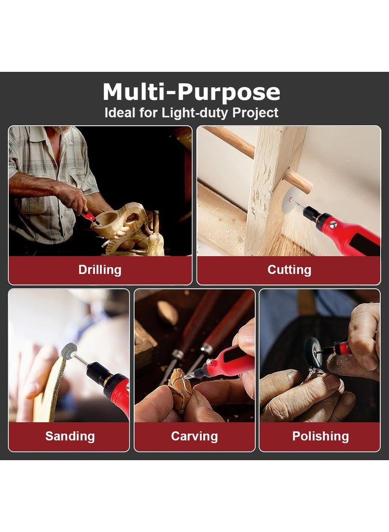 Verilux - Mini Drill Machine, Cordless Rotary Tool Kit, DIY Drilling Electric Tool Polishing Machine, Mini Drill Engraving Machine, 3.7V Grinder with 5 Variable Speed for Polishing Cleaning - Image 1