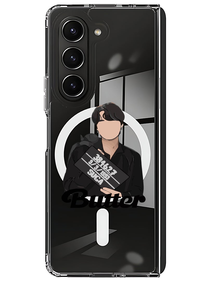 Theodor Magnetic Case for Samsung Galaxy Z Fold 6 Compatible with MagSafe Wireless Charging, Shockproof Phone Bumper Cover Butter Black - Image 1