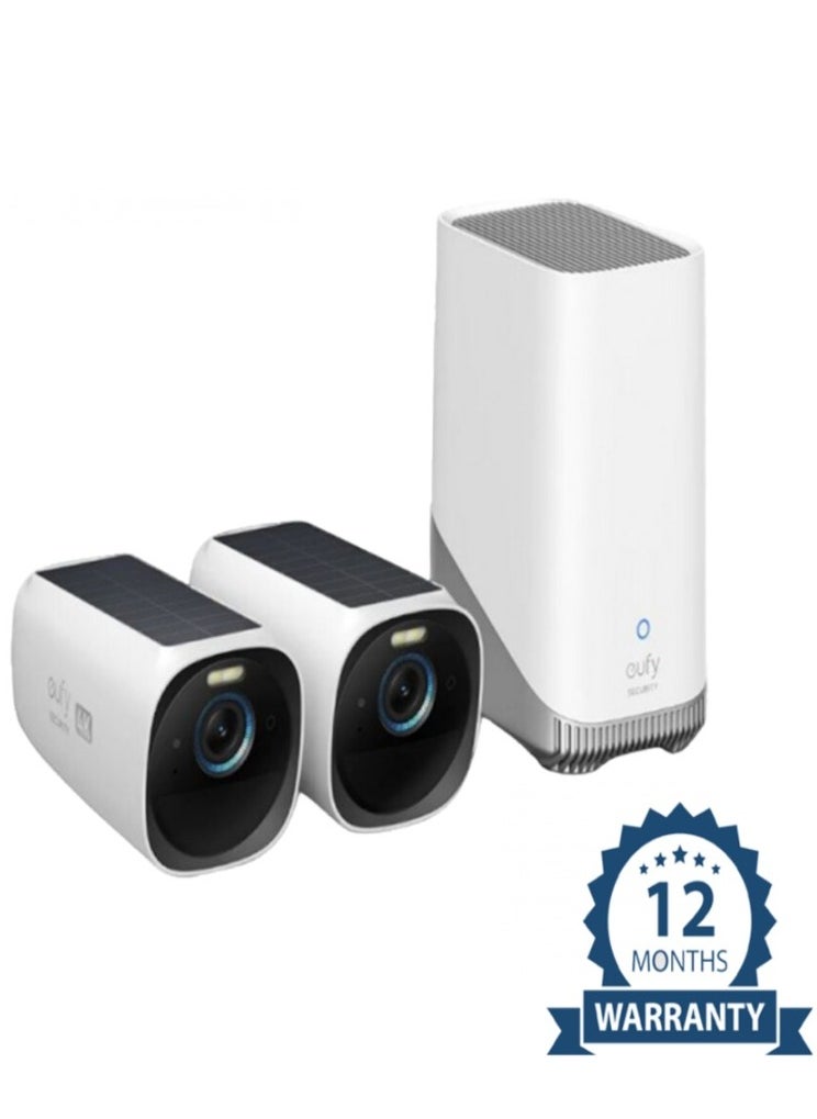 eufy Eufycam 3 pro 4K Wireless ( 2-Pack ) with solar power panels  - Image 1