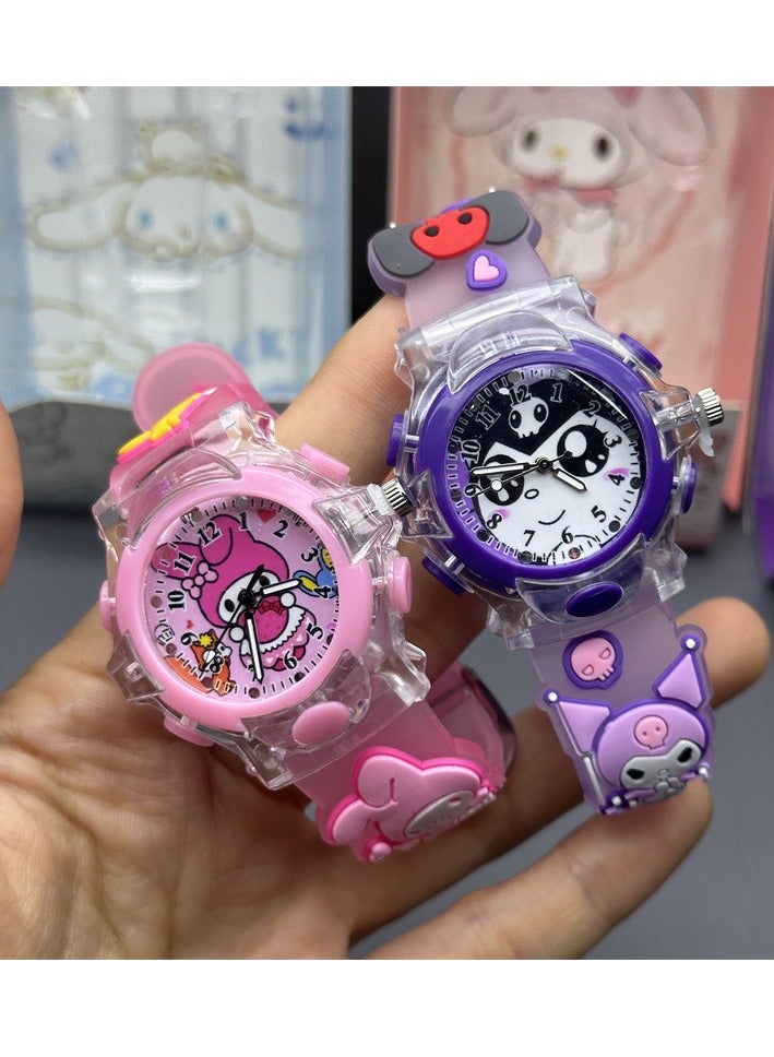 Pink Melody Kids Smartwatches Watch Bracelet Glowing glitter with 3D Cartoon Silicone Children Wrist Watch Child Toys for Girls Kids  - Image 4