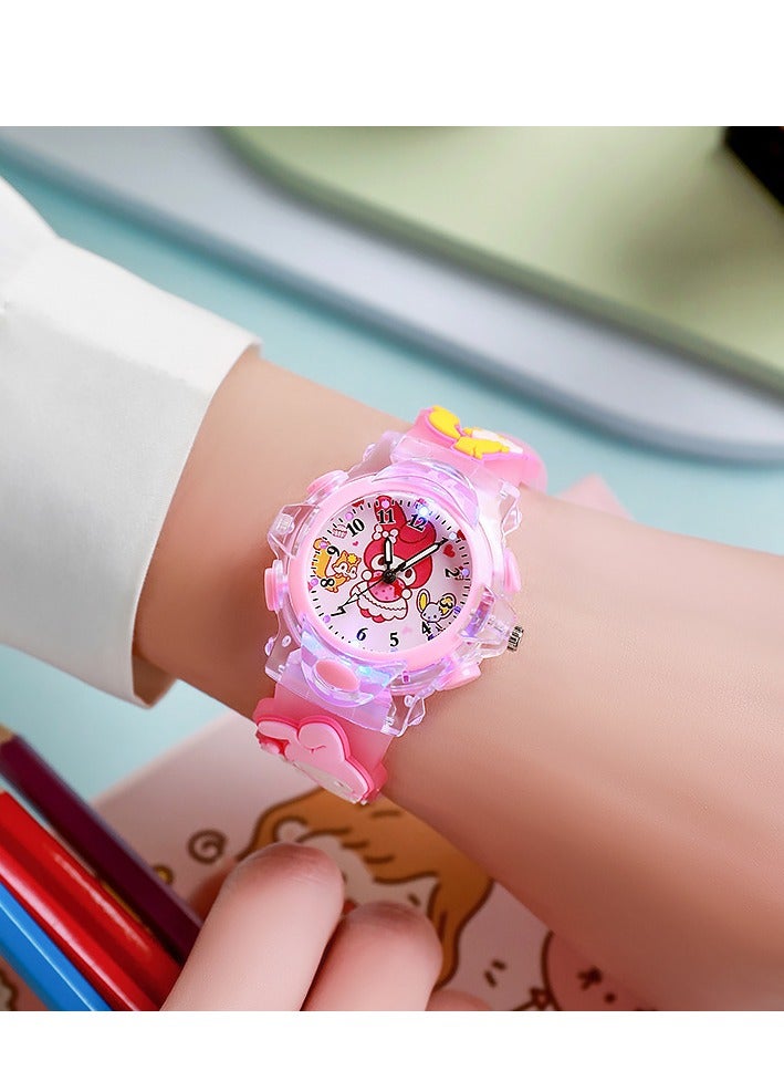 Pink Melody Kids Smartwatches Watch Bracelet Glowing glitter with 3D Cartoon Silicone Children Wrist Watch Child Toys for Girls Kids  - Image 3