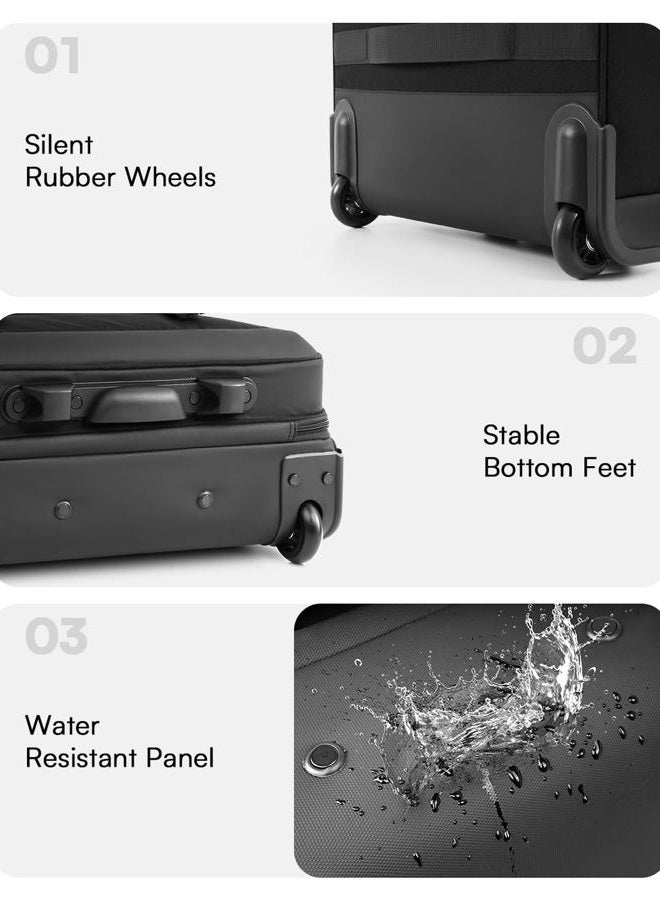 AUROTIER Rolling Laptop Bag, Briefcase for Men and Women, 17 Inch Computer Bag with Wheels Underseat Carry on Luggage, Laptop Briefcase Case for Work, Travel, College Teacher, Mobile Office Bag, Black - Image 5