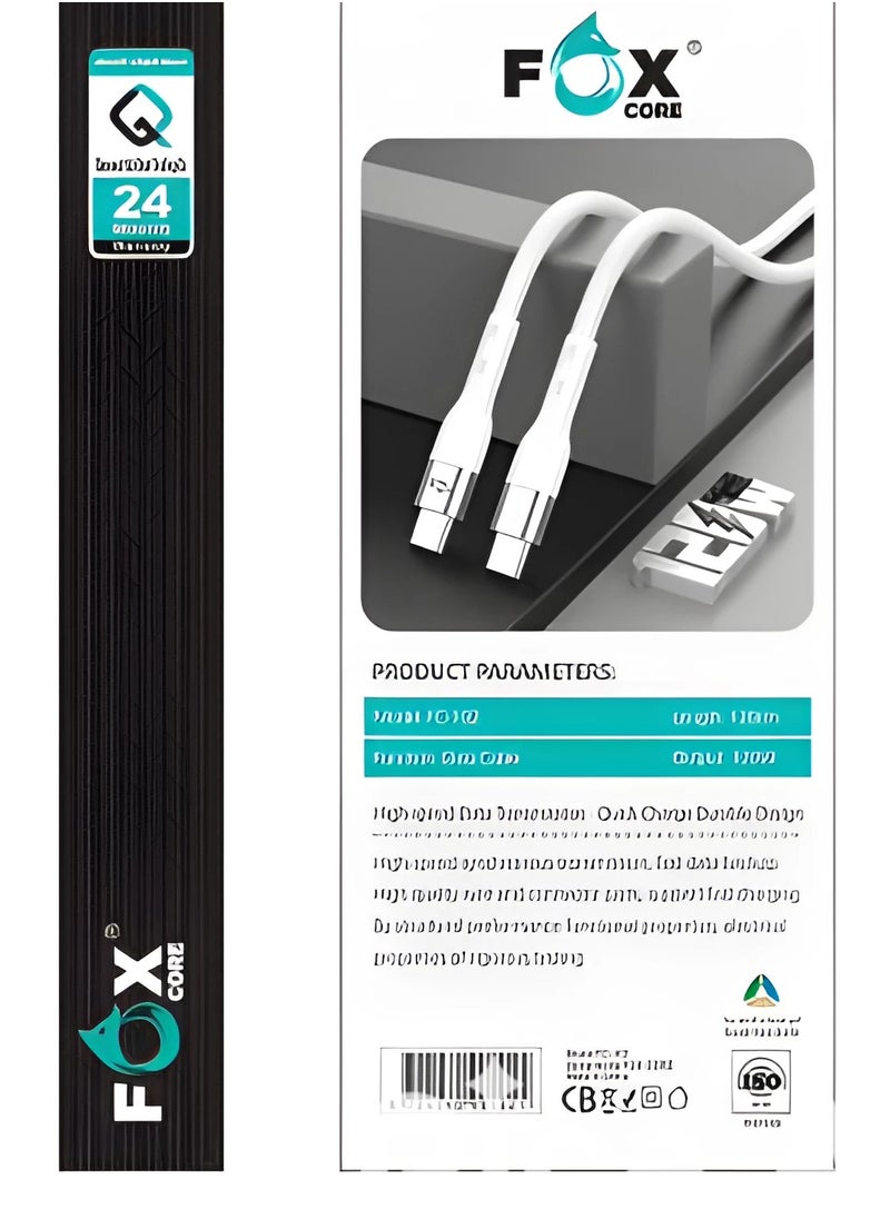 Fox - 120cm 120W USB C to USB C Cable, Type C Fast Charging Cable, Foxcore USB C to USB C Charging Cord - Image 1