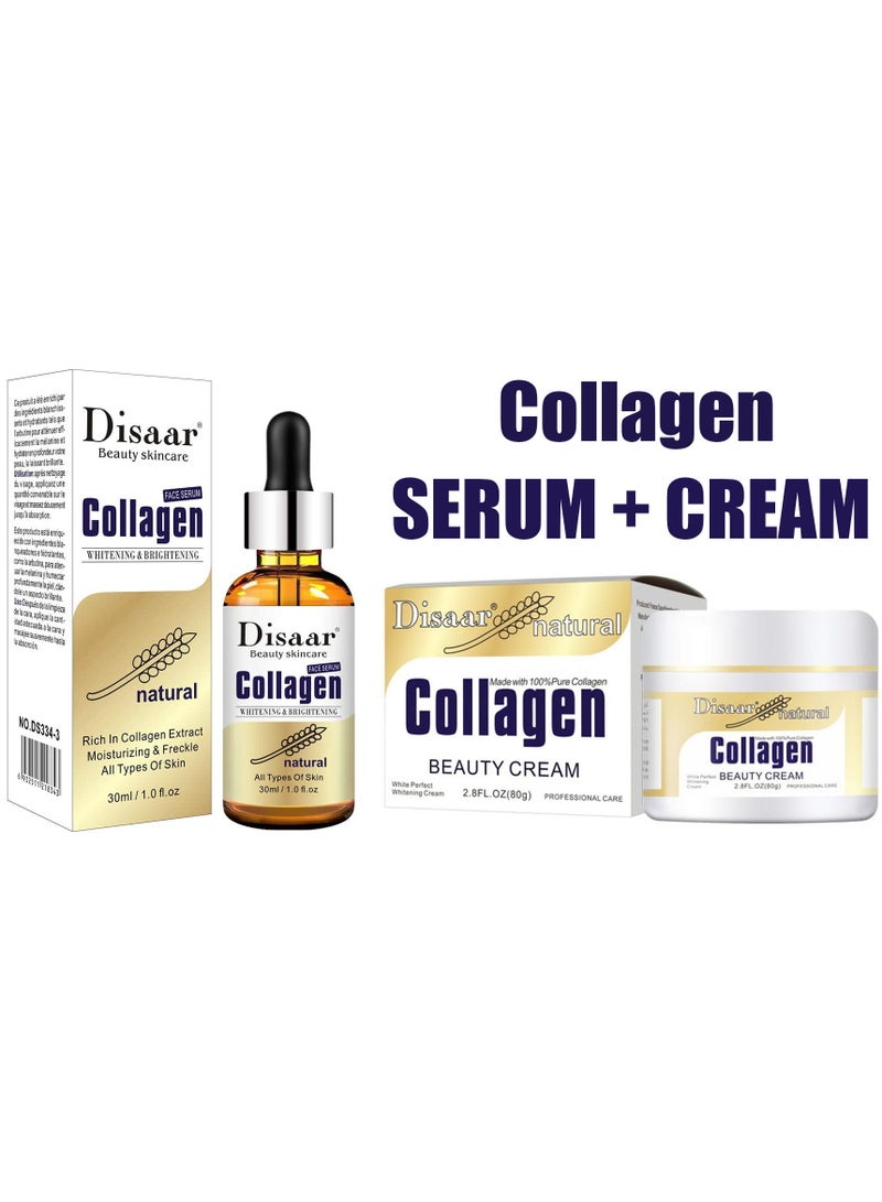 Disaar Natural Collagen Whitening And Moisturizing Face Serum 30ml With Beauty Cream 80g - Image 1