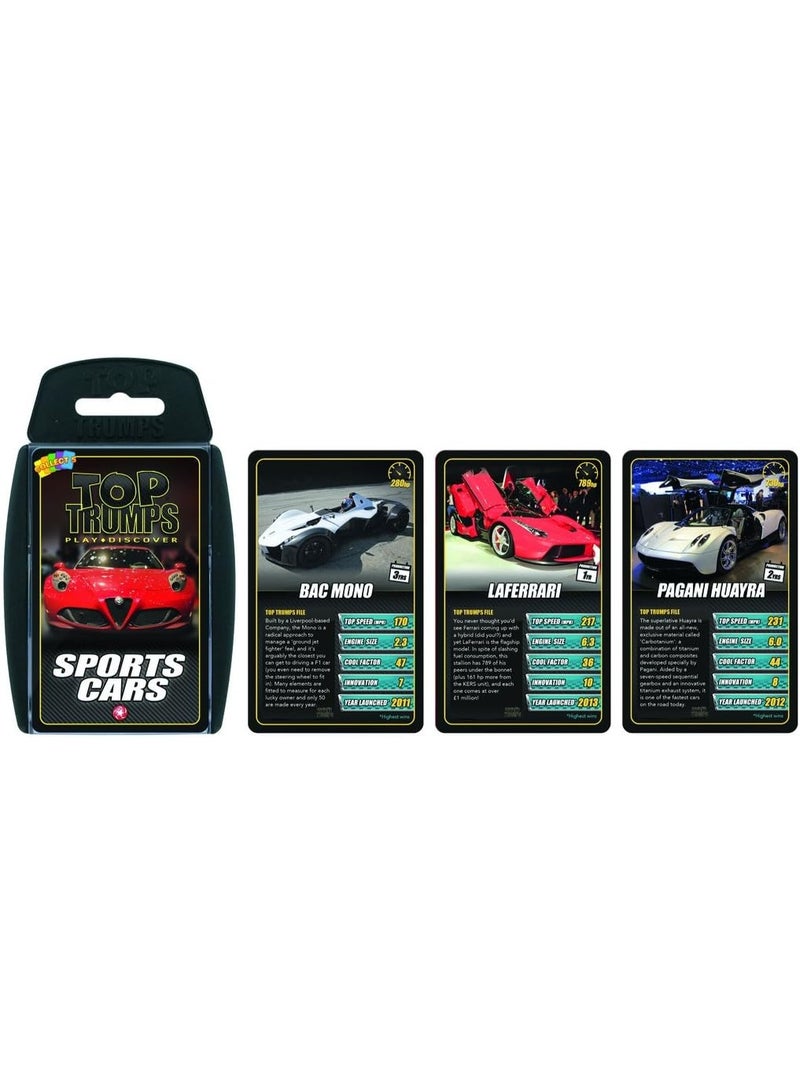 Top Trumps Sports Cars Card Game – Educational Family Card Game with Carry Case | Car Trivia & Strategy Game | Ages 6+-[WM01608] - Image 2