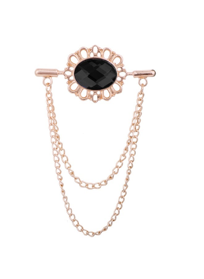 Shougu Versatile Temperament Personality Gemstone Tassel Chain Suit Brooch 