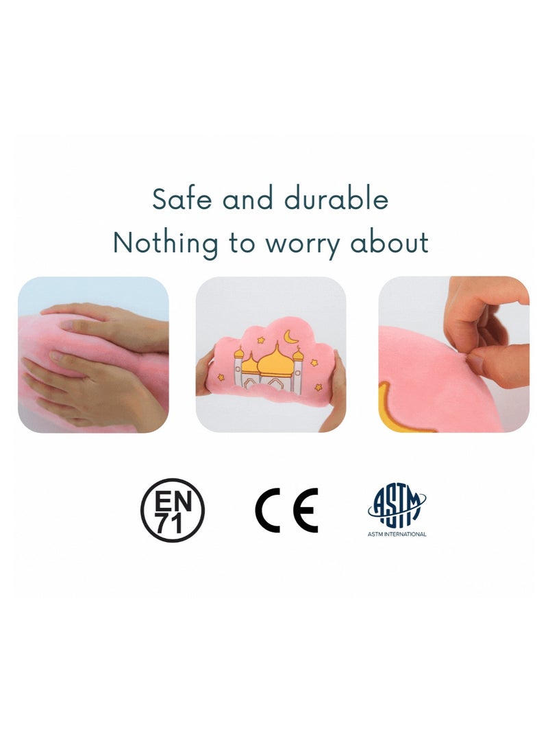 Mommy Yasmin - Mommy Yasmin - Soothe & Glow Talking Cloud | Muslim & Islamic Toy | Eid Gift | Quran & Dua | Interactive + Relaxing | Remote | for Baby + Toddlers + Kids (Pink) - Image 1
