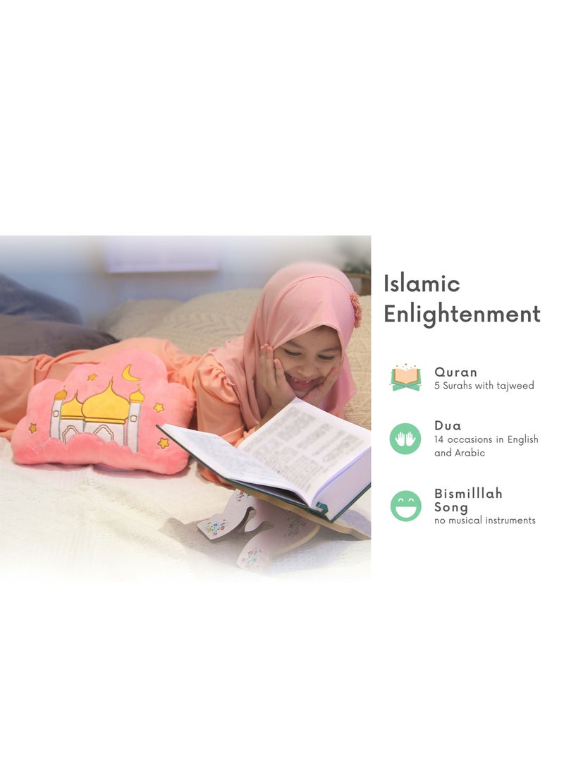 Mommy Yasmin - Mommy Yasmin - Soothe & Glow Talking Cloud | Muslim & Islamic Toy | Eid Gift | Quran & Dua | Interactive + Relaxing | Remote | for Baby + Toddlers + Kids (Pink) - Image 1