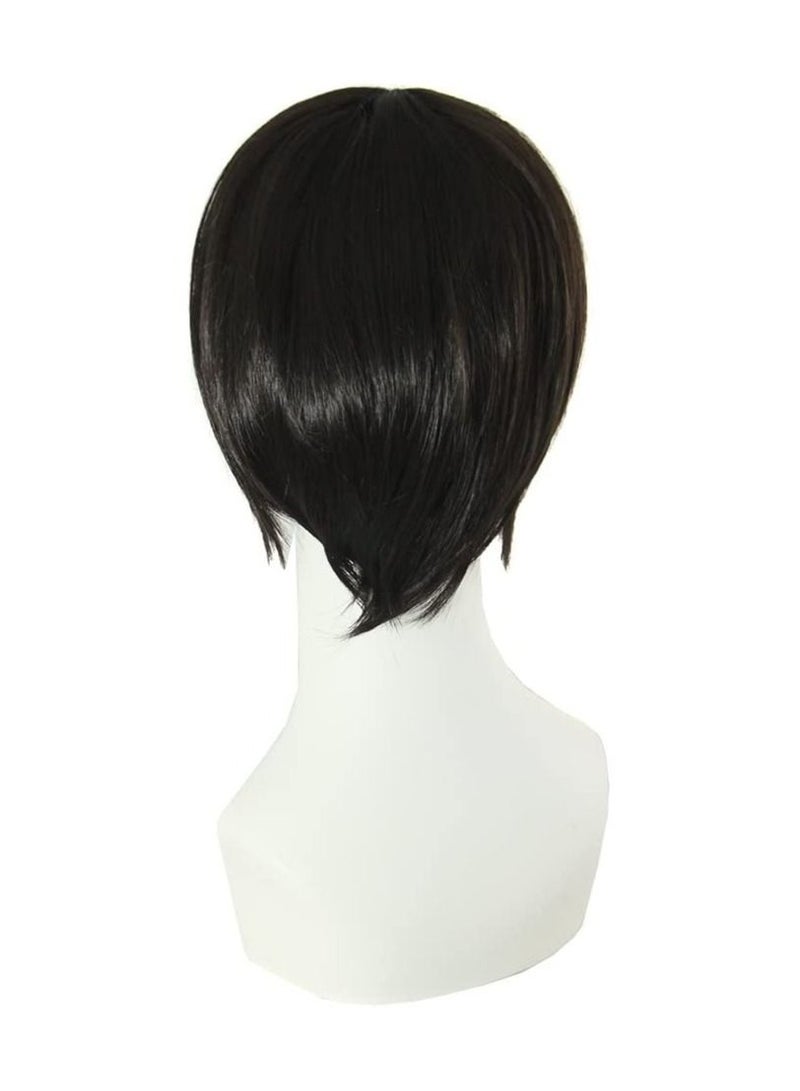 Estelle Mens Short Straight Wig Cosplay Costume Wig Black - Image 3