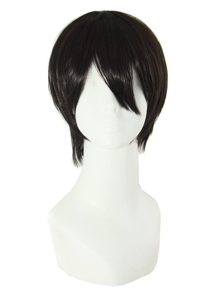 Estelle Mens Short Straight Wig Cosplay Costume Wig Black - Image 1