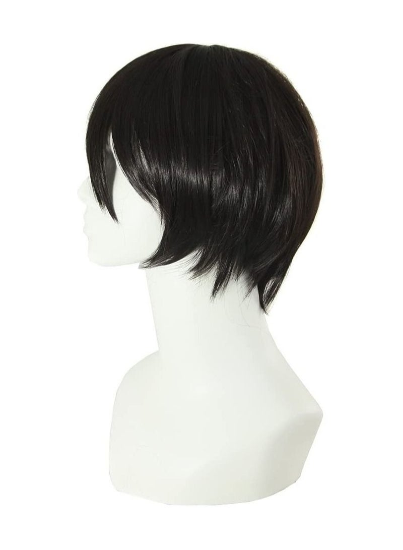 Estelle Mens Short Straight Wig Cosplay Costume Wig Black - Image 2