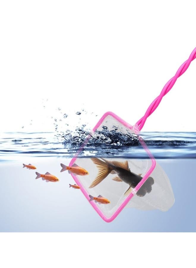 Pink Handle Aquarium Fish Net Small Nylon Fishing Nets with Plastic Handle for Fish Tank 4inch/6inch/8inch/10inch/12inch Pink - Image 3