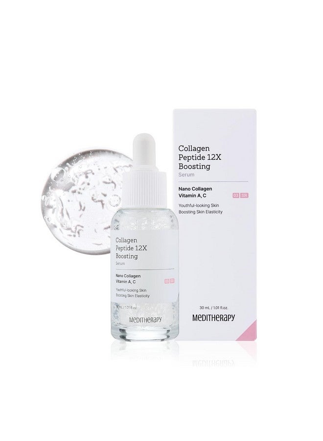MEDITHERAPY Collagen Peptide 12X Boosting Serum, Enhances Skin Elasticity & Reduces Deep Wrinkles, Promotes Collagen Production for Firm and Youthful Skin, Korean Skincare, 1.01 fl.oz - Image 1