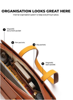 Mokobara MOKOBARA The Celeste Tote Bag | Lightweight for Daily use and Work with Luggage Sleeve and 14" Laptop Compartment with Magnetic Closure for Women (Tan Lines)  - Image 5