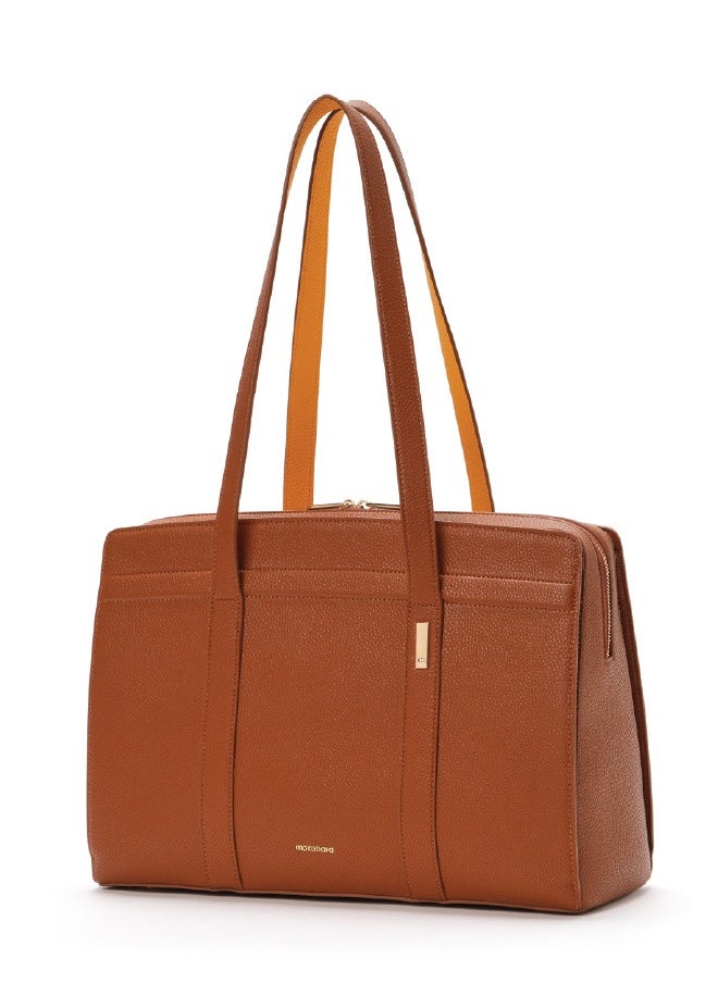 Mokobara MOKOBARA The Celeste Tote Bag | Lightweight for Daily use and Work with Luggage Sleeve and 14" Laptop Compartment with Magnetic Closure for Women (Tan Lines)  - Image 1