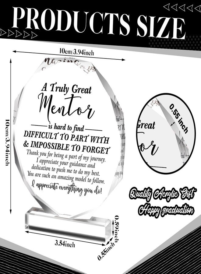 Panelee Thank You Gifts for Women Men Acrylic Appreciation Inspirational Gift Office Coworker Farewell Acrylic Sign Table Decor for Home(Mentor) - Image 2