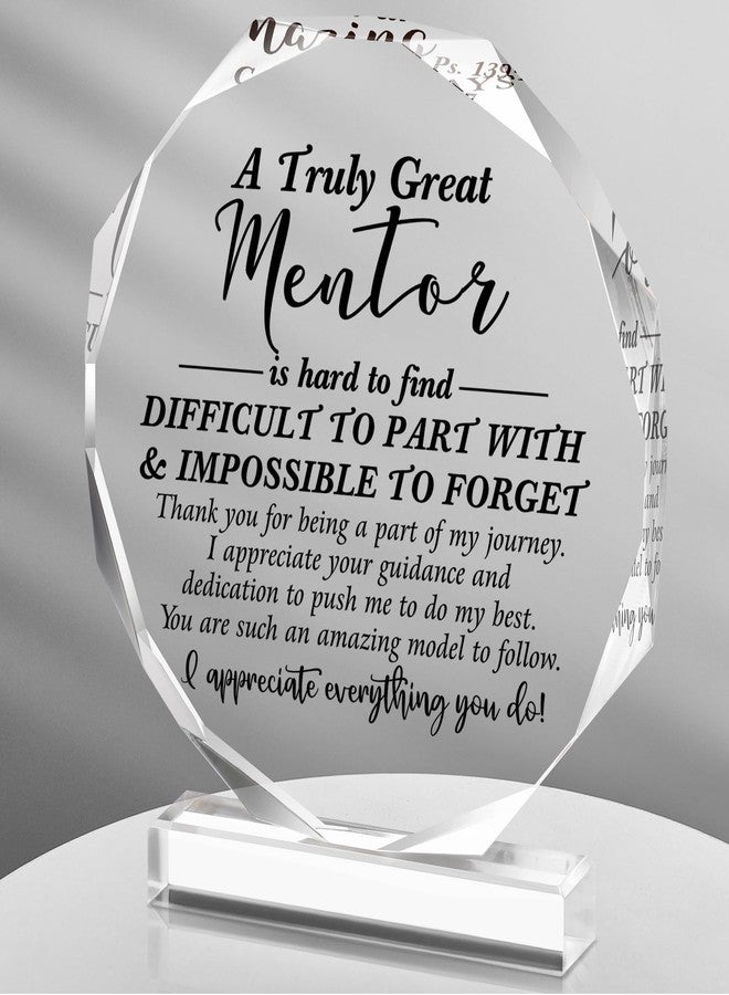 Panelee Thank You Gifts for Women Men Acrylic Appreciation Inspirational Gift Office Coworker Farewell Acrylic Sign Table Decor for Home(Mentor) - Image 1