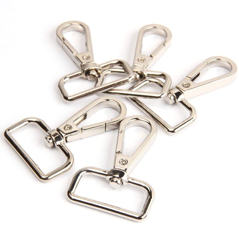 JWBIZ JWBIZ 15 Pcs D Ring Swivel Lobster Claw Clasp Push Gate Snap Hooks Trigger ClipsSilver 1 inch 