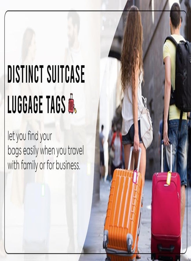 MOHILAA Colorful Smart Luggage Tags for Suitcases & Travel Bags - Easy Identification Labels with Name Card Holder - Multicolor Set for Travel (6) - Image 3