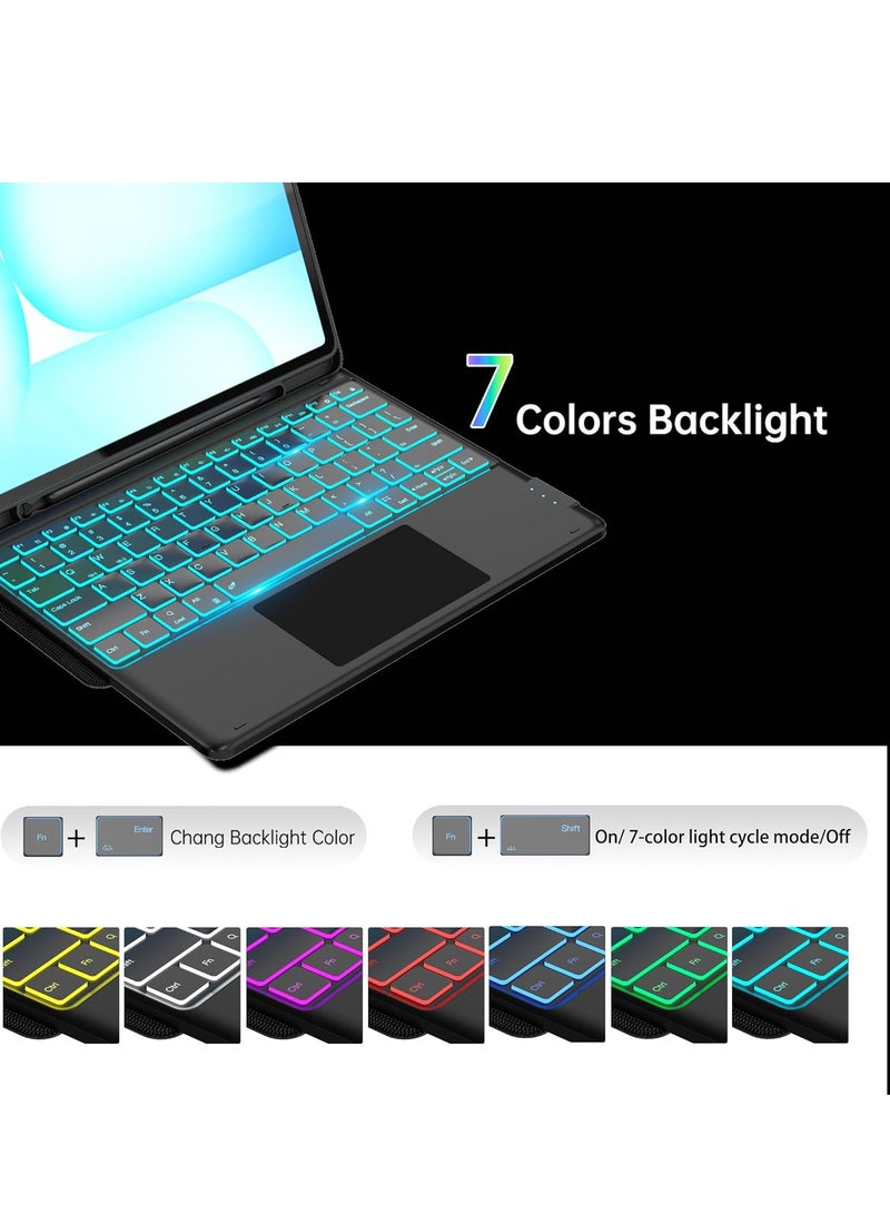 English and Arabic tablet keyboard for  13.1 inch Keyboard Case: 7 Color Backlit Detachable Smart Tablet Keyboard Cover with Touchpad - 13.1" Keyboard Case with Pen Holder  - Image 2