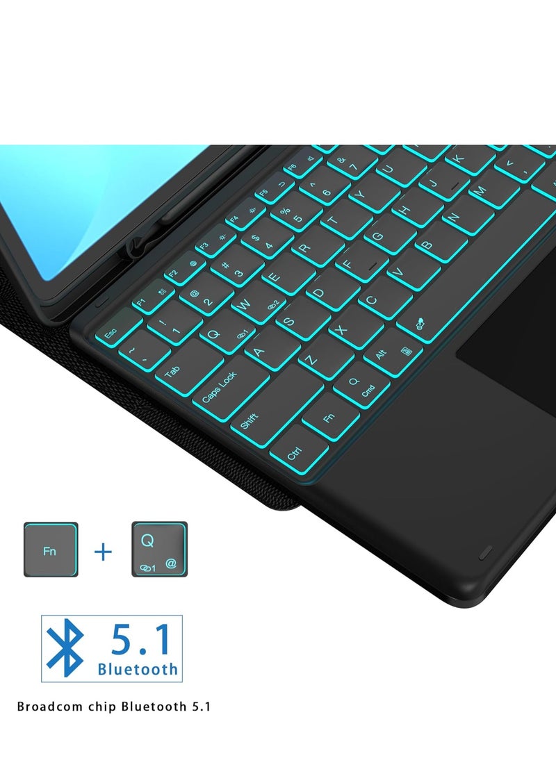 English and Arabic tablet keyboard for  13.1 inch Keyboard Case: 7 Color Backlit Detachable Smart Tablet Keyboard Cover with Touchpad - 13.1" Keyboard Case with Pen Holder  - Image 3
