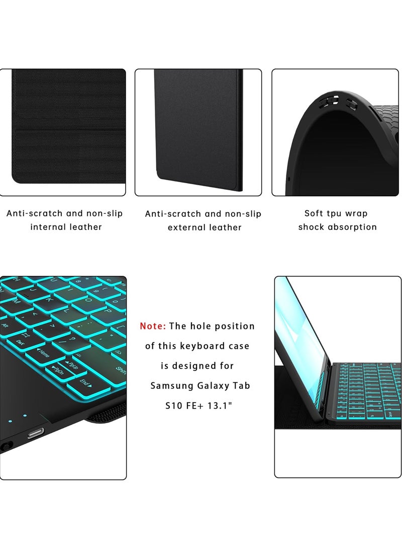 English and Arabic tablet keyboard for  13.1 inch Keyboard Case: 7 Color Backlit Detachable Smart Tablet Keyboard Cover with Touchpad - 13.1" Keyboard Case with Pen Holder  - Image 5