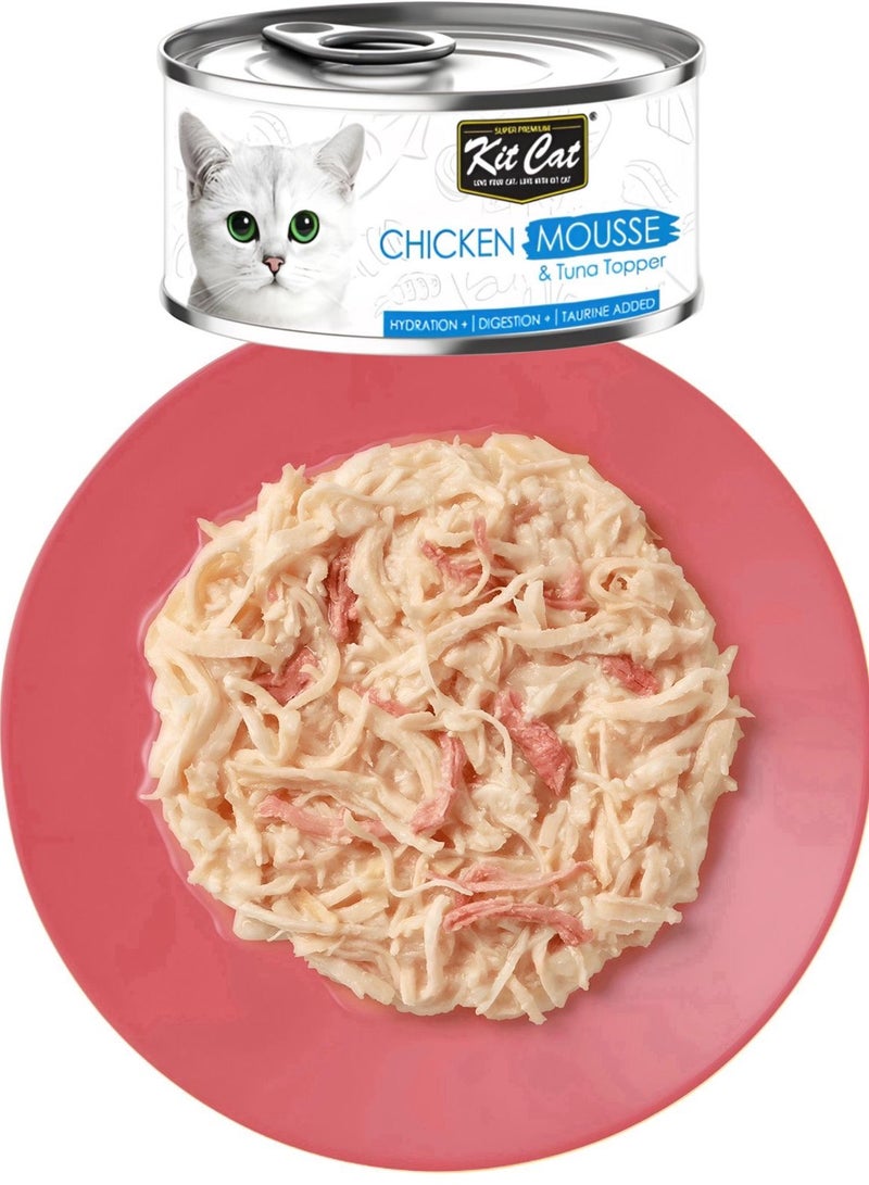 Kit Cat (12 packs) wet food with mousse  tuna flavor for small and large cats / 80 grams - Image 3