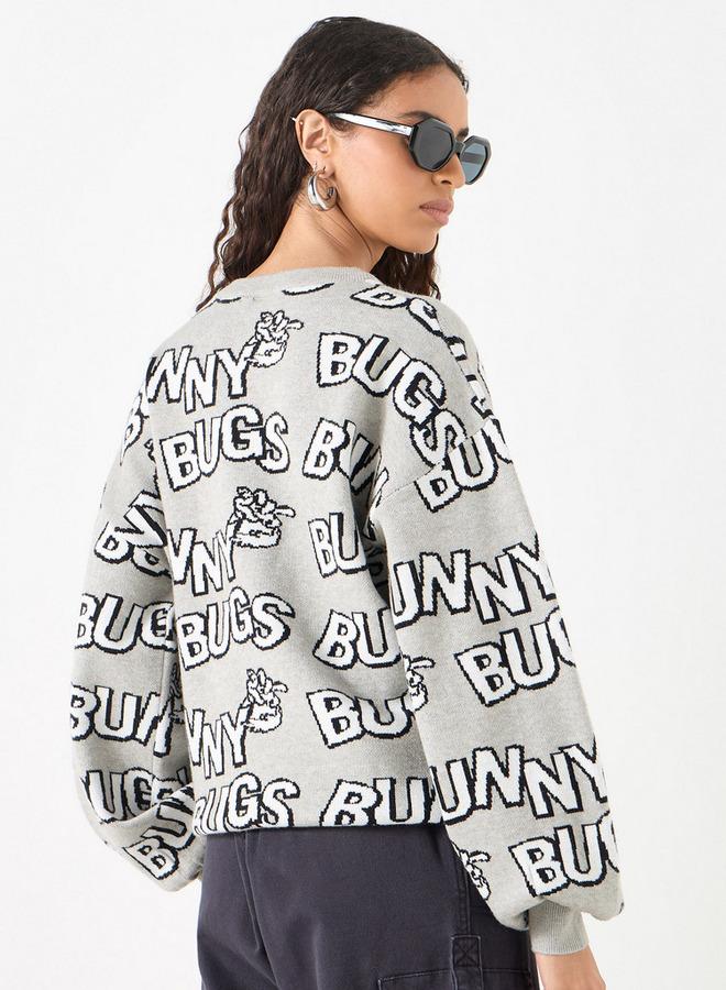 SP Characters All-Over Bugs Bunny Detail Sweater with Long Sleeves - Image 3