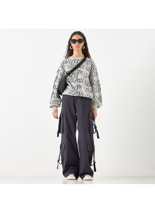 SP Characters All-Over Bugs Bunny Detail Sweater with Long Sleeves  - Image 1