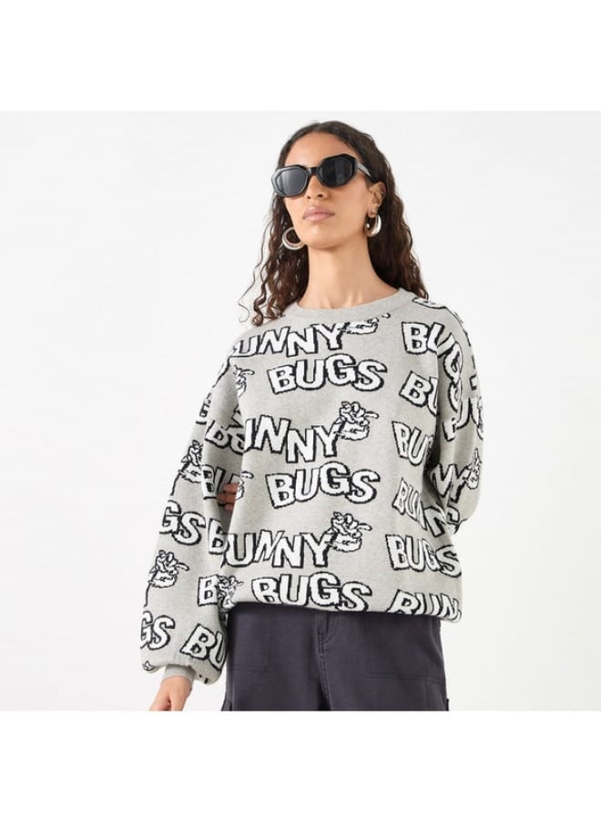 SP Characters All-Over Bugs Bunny Detail Sweater with Long Sleeves  - Image 4
