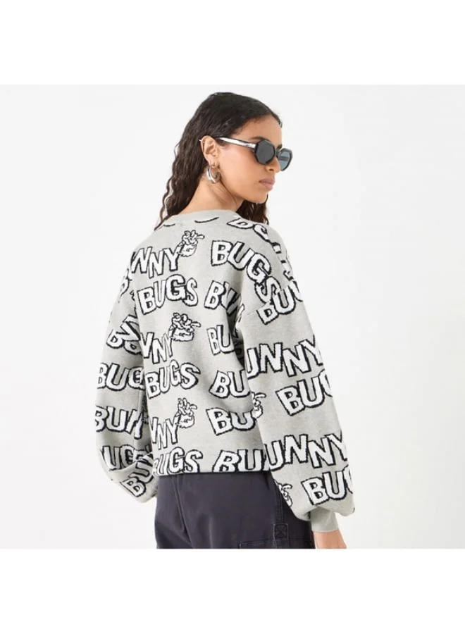 SP Characters All-Over Bugs Bunny Detail Sweater with Long Sleeves
