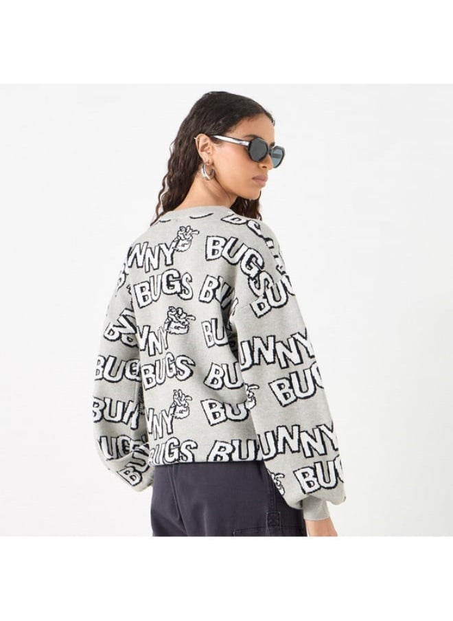 SP Characters All-Over Bugs Bunny Detail Sweater with Long Sleeves  - Image 3