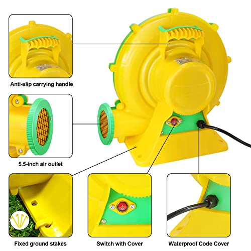 ZAFIED Bounce House Blower, 950W/1.27HP Commercial Air Blower with Double-Sided Fan Blade Design, Strong Wind and Great Heat Dissipation Properties for Bouncy Castle, Jump Slides, Arch, Inflatables - Image 4