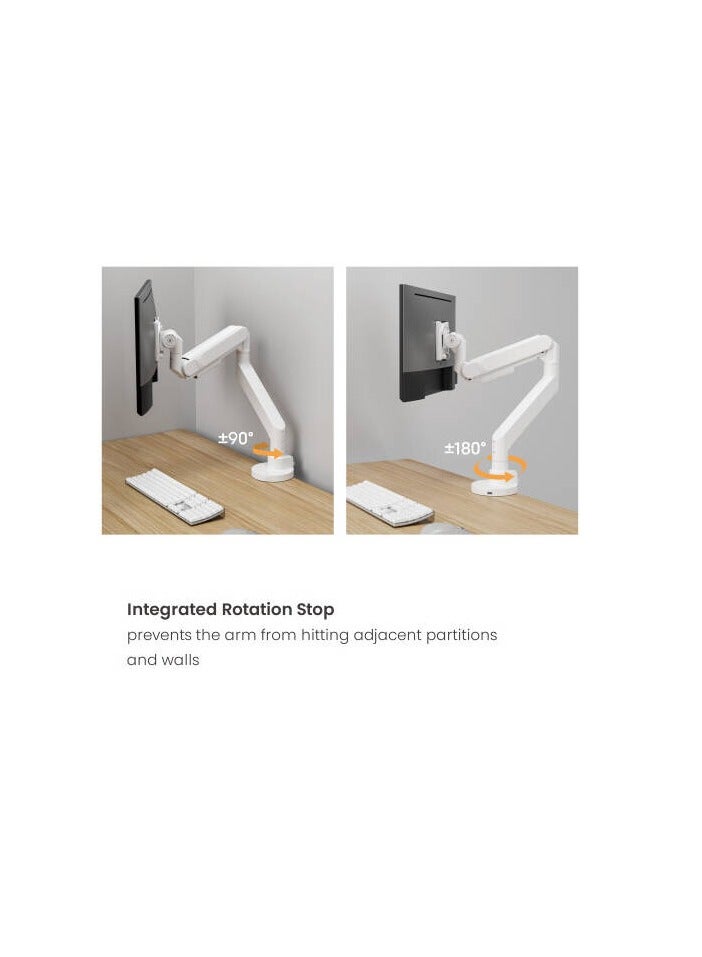 نيوستار ذراع حامل الشاشة Newstar 91-LDT92C012، يناسب شاشات من 24" إلى 57"، بسعة تحمل قصوى للوزن تصل إلى 27 كجم، لوحة VESA قابلة للفصل، آلية توتر نابضة مدمجة، توقف دوران بزاوية 180°، أبيض | 91-LDT92C012 - Image 4