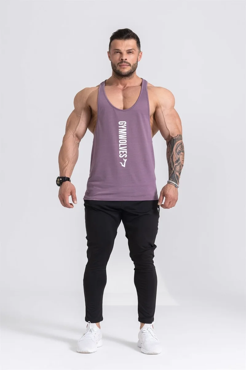 Gymwolves Men's Sports Tank Top Thin Strap | Stringer | Workout Tanktop |