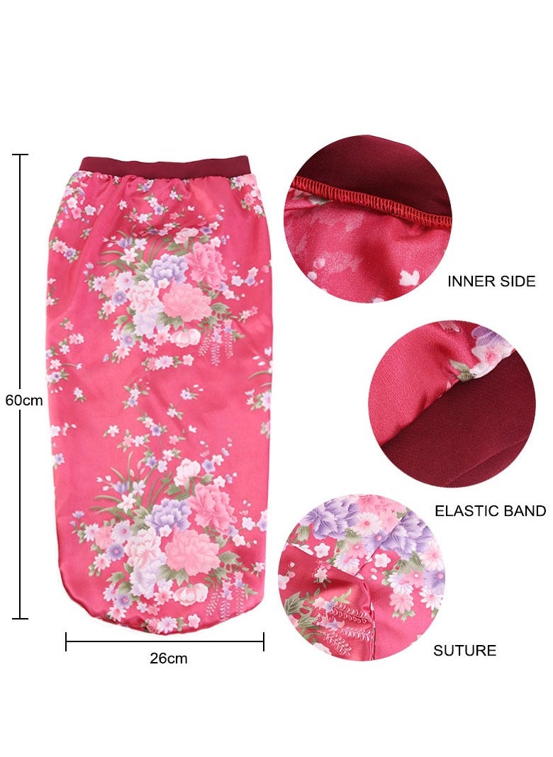 JoyousSto Satin Burgundy Nightcap Silk for Natural Hair Long Extra Large Sleepcap for Women Nighttime Use Wide elastic band adjustable Very soft and comfortable  - Image 4