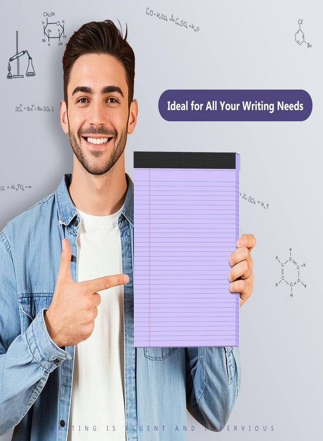 Nichela 2 Pack Legal Pads 8.5 x 11 College Ruled 100 Sheets Purple Note Pads 8.5" x 11" Lined Paper Chipboard-Backed Notepad with Micro-Perforated Notebook Paper for Office & School Supplies 50 Sheets/Pad - Image 5