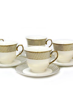 YOKOSAKI 12pcs Teacup And Saucer Set - 250ml Cups and 14.5cm Saucers  - Image 2