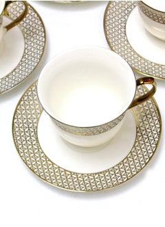 YOKOSAKI 12pcs Teacup And Saucer Set - 250ml Cups and 14.5cm Saucers  - Image 5
