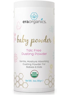 Era Organics Talc Free Baby Powder 90ml USDA Certified Organic Dusting Powder by Honeybuns Non-GMO, Cruelty Free, Natural and Organic Baby Products  - Image 1