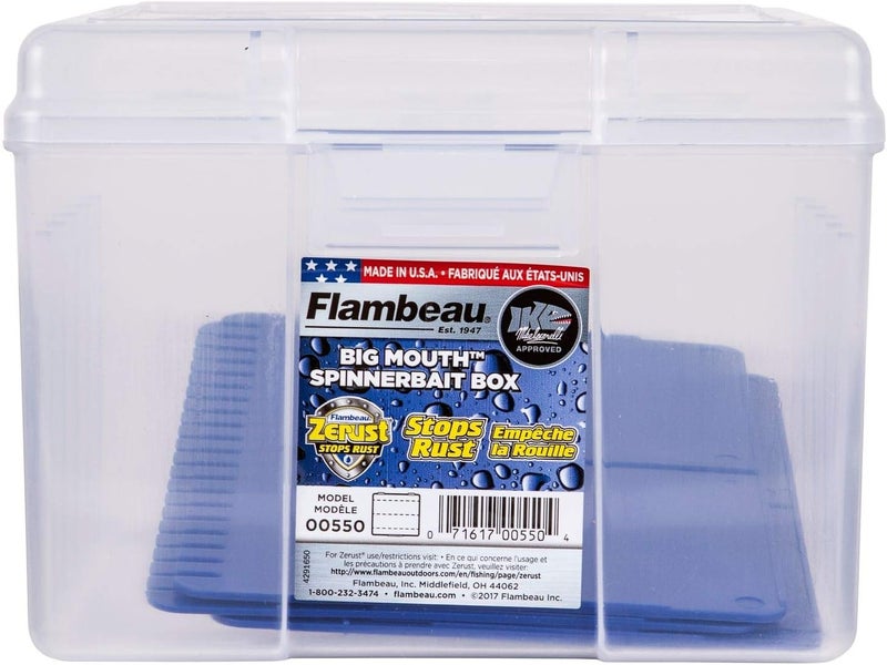 Flambeau Outdoors 00330 Medium Spinnerbait Box, Fishing Bait and Lure Organizer, Clear - Image 2